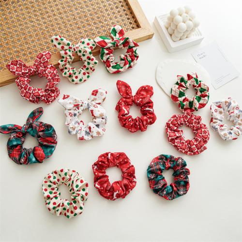 Hair Scrunchies Cloth handmade Christmas Design & for woman Sold By PC