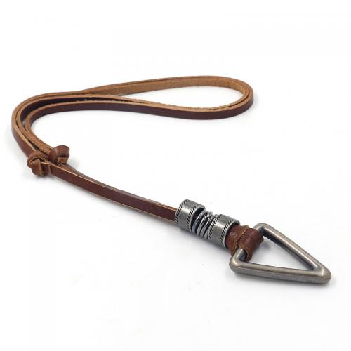 Zinc Alloy Necklace with cowhide cord plated fashion jewelry & for man pendant size Length Approx 33.5 Inch Sold By PC