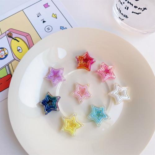 Plated Acrylic Beads Star UV plating DIY Sold By Bag