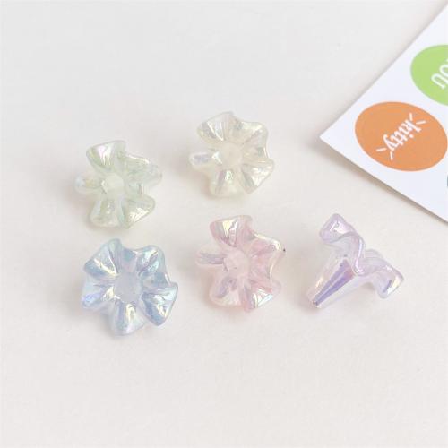 Belagte akryl perler, Flower, UV plating, du kan DIY, flere farver til valg, 22x19mm, 200pc'er/Bag, Solgt af Bag