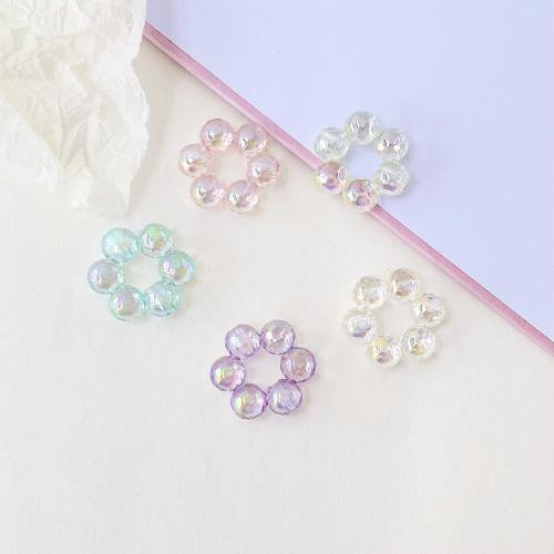 Belagte akryl perler, Flower, UV plating, du kan DIY & hule, flere farver til valg, 22.50mm, 300pc'er/Bag, Solgt af Bag