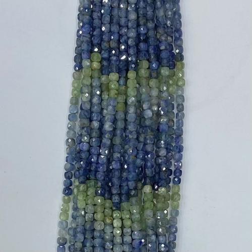 Gemstone smykker perler, Kyanit, Square, du kan DIY & facetteret, flere farver til valg, 4x4mm, Solgt Per Ca. 38-39 cm Strand