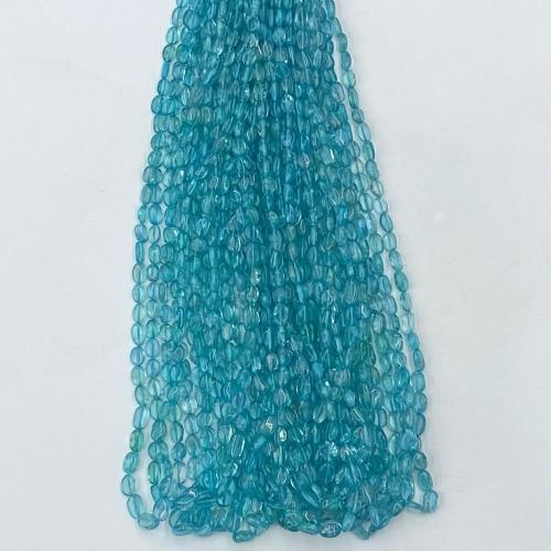 Perles bijoux en pierres gemmes, Apatites, pepite, DIY, bleu ciel, Length about 3.5-6mm, Vendu par Environ 40-41 cm brin