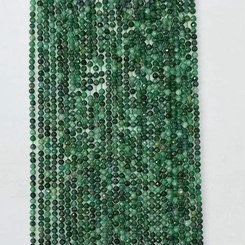 Perles en jade, jade Africain, Rond, DIY & normes différentes pour le choix & facettes, vert, Vendu par Environ 38-39 cm brin