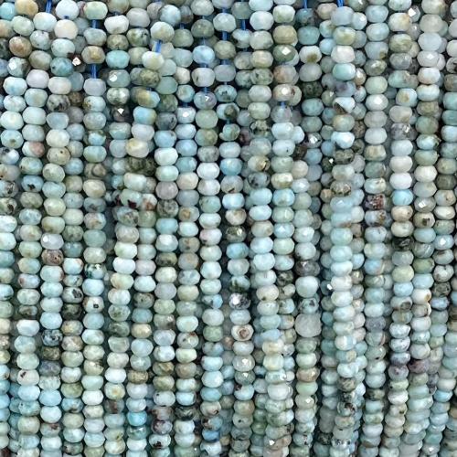 Gemstone Smycken Pärlor, Larimar, Abacus, DIY & fasetterad, ljusblå, 3x4mm, Såld Per Ca 38-39 cm Strand