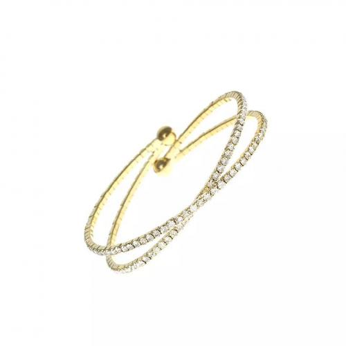 Rhinestone Cuff Bangle with Brass plated & for woman & hollow Inner Approx 55mm Sold By PC