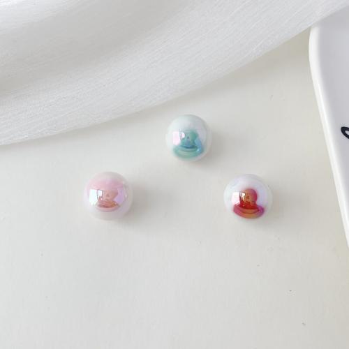 Belagte akryl perler, Runde, UV plating, du kan DIY, flere farver til valg, 15mm, 200pc'er/Bag, Solgt af Bag