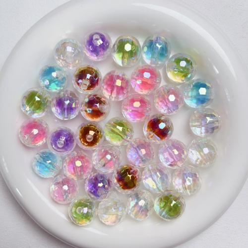 Belagte akryl perler, Runde, UV plating, du kan DIY, flere farver til valg, 16mm, 10pc'er/Bag, Solgt af Bag