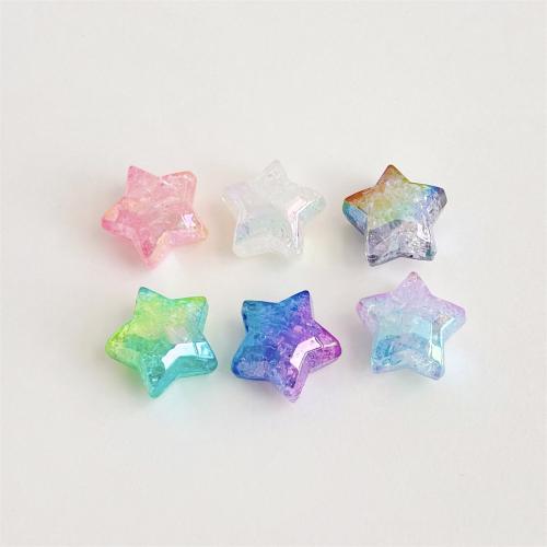 Plated Acrylic Beads Star UV plating DIY 21.50mm Sold By Bag