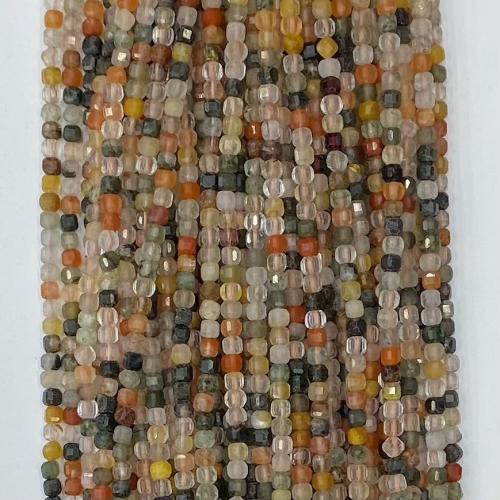 Gemstone Jewelry Beads Fukurokuju & DIY & faceted mixed colors 4mm Sold Per Approx 38-39 cm Strand