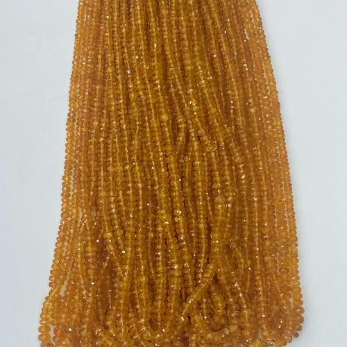 Naturlig granat pärlor, Garnet, DIY & fasetterad, apelsin, Length about 3-6mm, Såld Per Ca 41-42 cm Strand