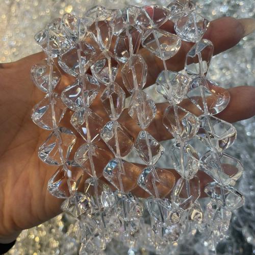 Kristall-Perlen, Kristall, DIY, Crystal Clear, 14x14mm, verkauft per ca. 38 cm Strang