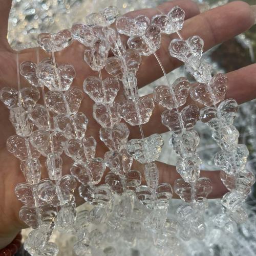 Teardrop Crystal coirníní, Féileacán, DIY, Crystal Clear, 14x20mm, Díolta Per Thart 38 cm Snáithe