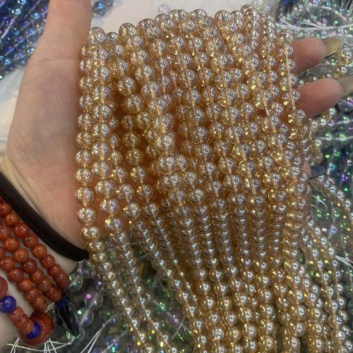 Kristall-Perlen, Kristall, rund, DIY & verschiedene Größen vorhanden, Topas, verkauft per ca. 38 cm Strang