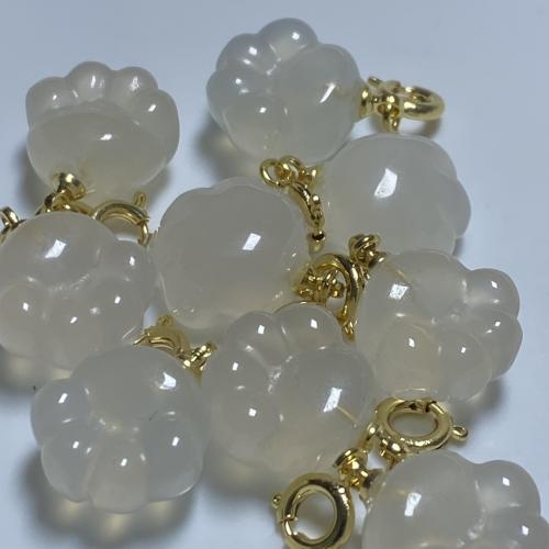 Bijoux pendentifs agate, Griffe, DIY, blanc, 13mm, Vendu par PC
