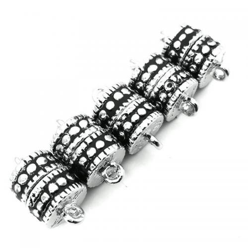 Zinc Alloy Magnetic Clasp 304 Stainless Steel with Magnet Column silver color plated DIY & 1/1 loop Sold By PC