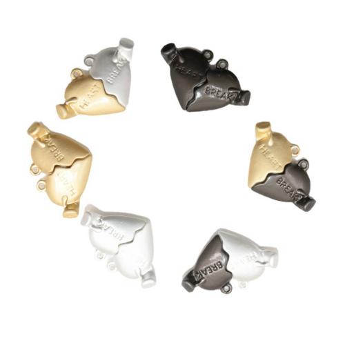 Zinc Alloy Magnetic Clasp with Magnet Heart plated DIY Sold By PC
