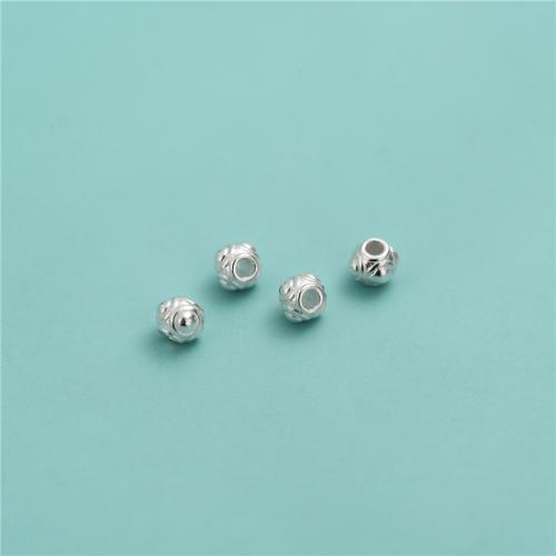 Perlas de espaciador, Plata de ley 925, Linterna China, Bricolaje, plateado, 3.50mm, agujero:aproximado 1.5mm, Vendido por UD