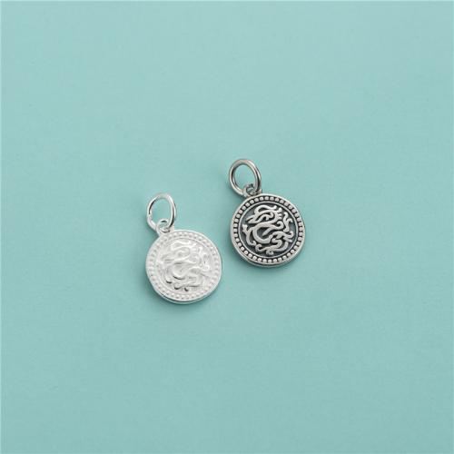 925 Sterling Silver Pendant Flat Round DIY 11mm Approx 3.7mm Sold By PC