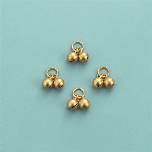925 Sterling Silver Pendant Bell gold color plated DIY Approx 3.3mm Sold By PC