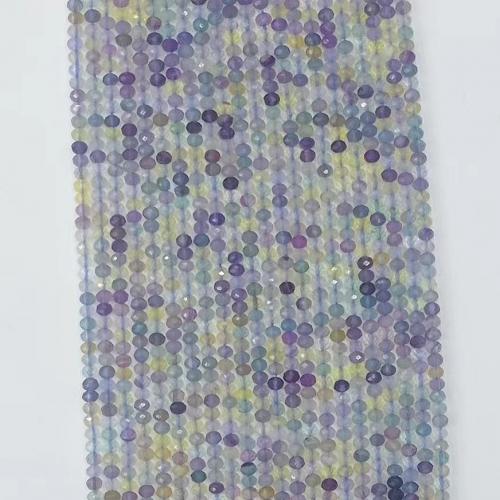 Fluorit Beads, Farverige Fluorite, Abacus, du kan DIY & forskellig størrelse for valg & facetteret, flerfarvede, Solgt Per Ca. 38-39 cm Strand