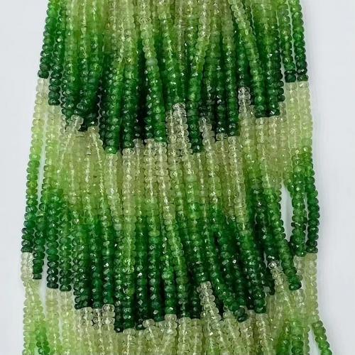 Gemstone Jewelry Beads Tsavorite Abacus gradient color & DIY & faceted green Sold Per Approx 41-42 cm Strand