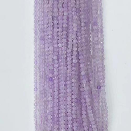 Naturalnych Koraliki ametyst, Koło, DIY & różnej wielkości do wyboru & fasetowany, jasny fiolet, sprzedawane na około 38-39 cm Strand
