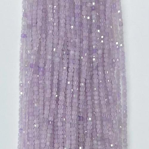 Natural Amethyst Beads Square DIY & faceted light purple Sold Per Approx 38-39 cm Strand
