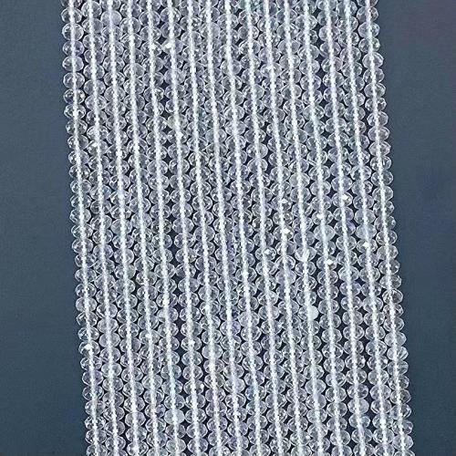 Naturliga Clear Quartz pärlor, Abacus, DIY & olika storlek för val & fasetterad, klar, Såld Per Ca 38-39 cm Strand