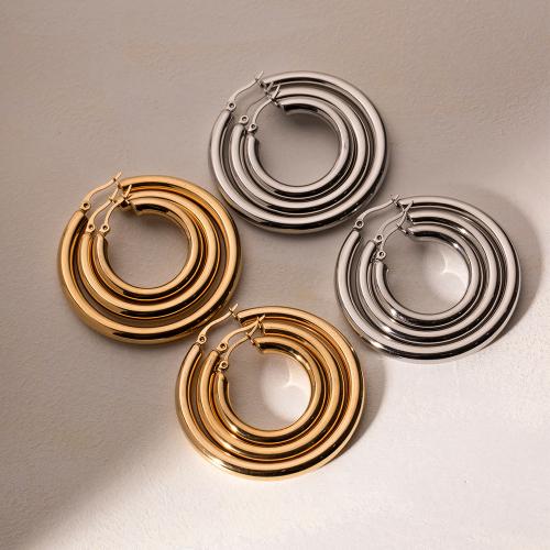 Stainless Steel Lever Terug Earring, 304 roestvrij staal, Ronde, plated, mode sieraden & verschillende grootte voor keus, meer kleuren voor de keuze, Verkocht door pair
