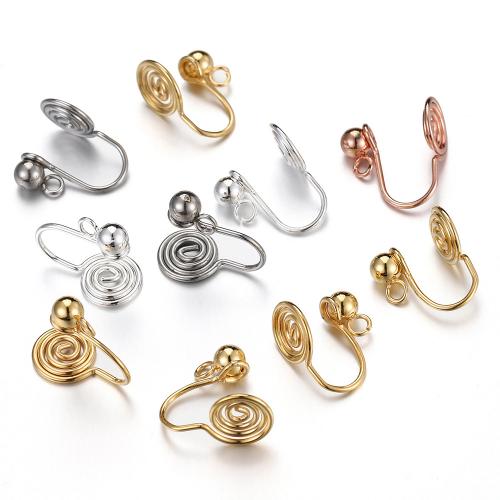 Stainless Steel Clip On Earring Finding 304 Stainless Steel Vacuum Ion Plating DIY Sold By Bag