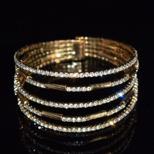 Zinc Alloy Bangle fashion jewelry & for woman & with rhinestone nickel lead & cadmium free 58mm Sold By PC