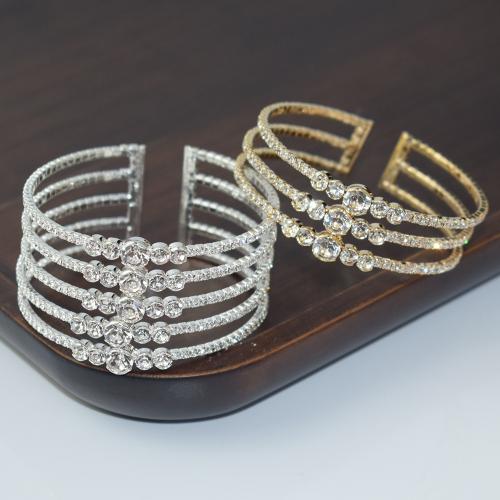 Zinc Alloy Bangle fashion jewelry & for woman & with rhinestone nickel lead & cadmium free mm Sold By PC