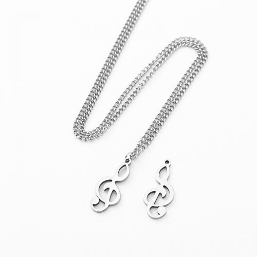 Titanium Steel Necklace Music Note polished fashion jewelry & Unisex nickel lead & cadmium free Length Approx 70 cm Sold By PC