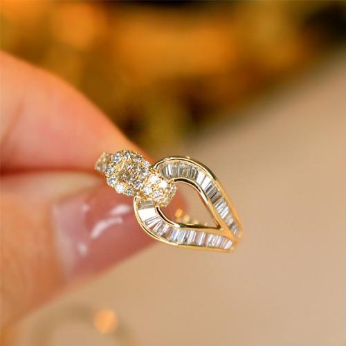 Brass Finger Ring plated fashion jewelry & for woman & with rhinestone nickel lead & cadmium free Ring inner mm Sold By PC