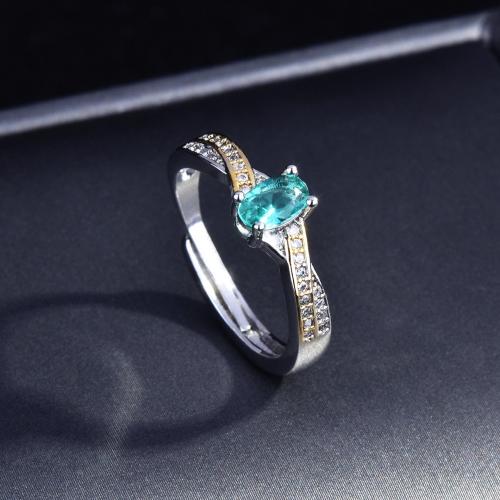 Ring Finger mosiądz, ze Kryształ, Owal, Powlekane, biżuteria moda & dla kobiety & z kamieniem, mieszane kolory, bez zawartości niklu, ołowiu i kadmu, Ring inner diameter:17-18mm, sprzedane przez PC