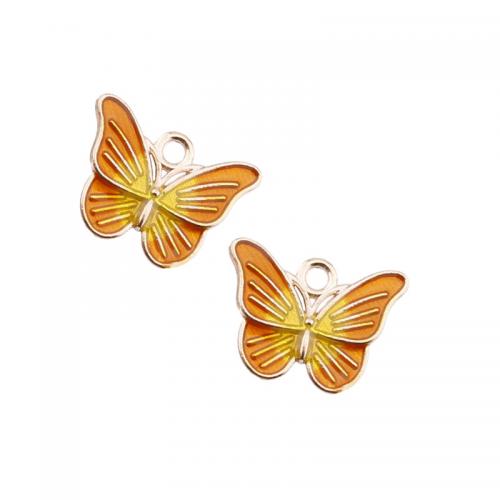 Zinc Alloy Animal Pendants Butterfly DIY & enamel nickel lead & cadmium free Sold By PC