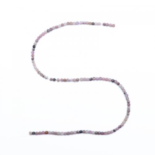 Koraliki z kameniem szlachetnym, Lepidolit naturalny, Koło, DIY, fioletowy, 4mm, sprzedawane na około 38 cm Strand