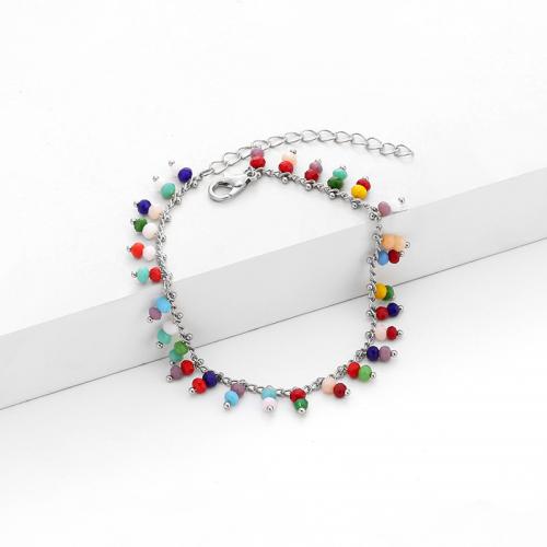 Bracelets en laiton, avec Seedbead, avec 5CM chaînes de rallonge, Placage, pour femme, plus de couleurs à choisir, protéger l'environnement, sans nickel, plomb et cadmium, Longueur Environ 17 cm, Vendu par PC
