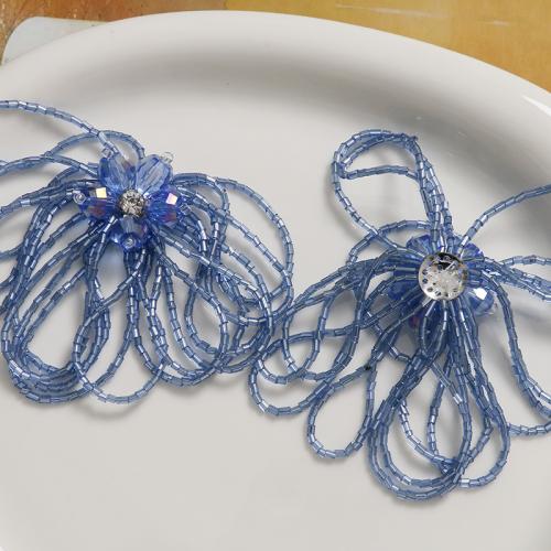 Hair Accessories DIY Findings, Glass Beads, with Crystal, Flower, more colors for choice, 100mm, Sold By PC