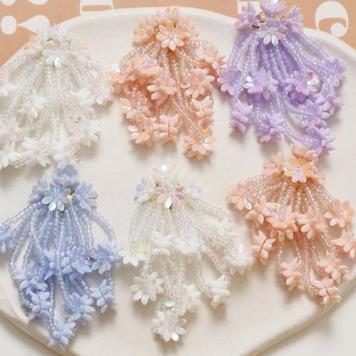 Hair Accessories DIY Findings Glass Beads Flower Sold By PC
