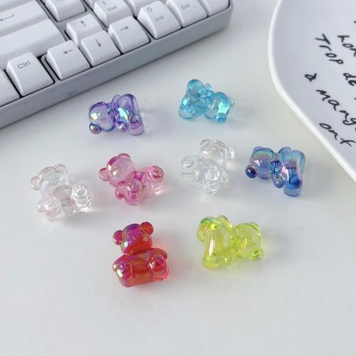 Plated Acrylic Beads Bear UV plating DIY 24mm Approx Sold By Bag