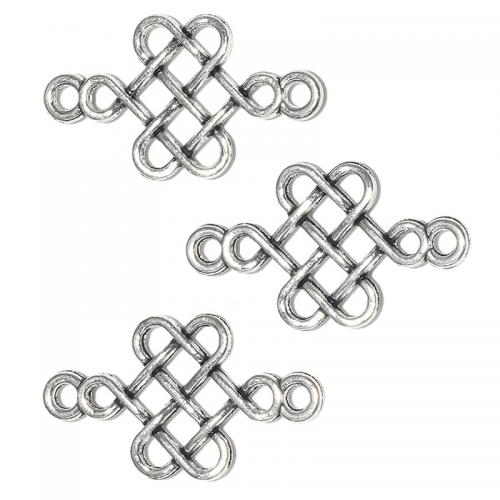 Zinc Alloy Connector Chinese Knot plated DIY & 1/1 loop & hollow nickel lead & cadmium free Approx Sold By Bag