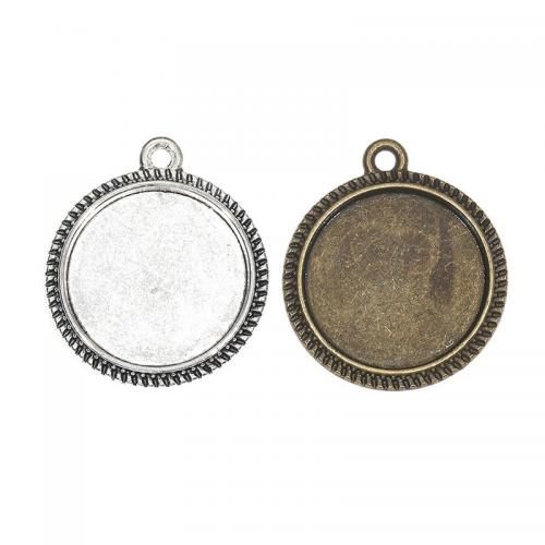 Zinc Alloy Pendant Cabochon Setting Flat Round plated DIY nickel lead & cadmium free Approx Sold By Bag