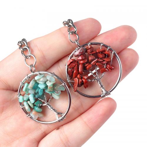 Iron Key Fecho, misto de pedras semi-preciosas, with ferro, joias de moda & materiais diferentes para a escolha, Mais cores pare escolha, vendido por PC