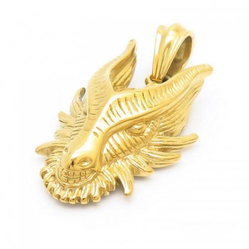 Stainless Steel Animal Pendants 304 Stainless Steel Dragon Vacuum Ion Plating DIY & for man nickel lead & cadmium free Sold By PC