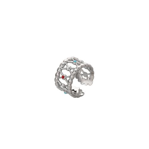 Emaille roestvrij staal vinger ring, 304 roestvrij staal, mode sieraden & voor vrouw & glazuur, oorspronkelijke kleur, Verkocht door PC
