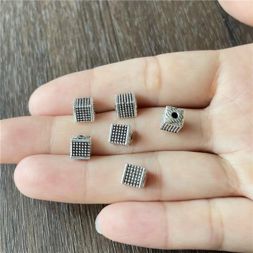 Zinc Alloy Jewelry Beads Cube plated DIY nickel lead & cadmium free Sold By Bag