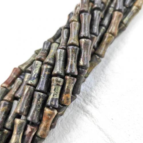 Natural Golden Pyrite Beads Bamboo DIY brown Approx Sold By Strand