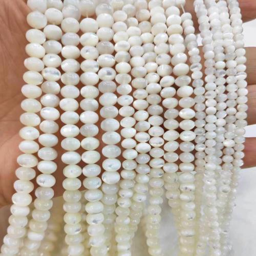 White Lip Shell Beads Flat Round DIY white Sold Per Approx 38 cm Strand